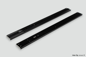 Prowadnica kulkowa H-45 mm SVQ, 06350, L-550 mm, 30 kg, Z systemem miękkiego domyku, Pełen wysuw, Czarny, SEVROLL