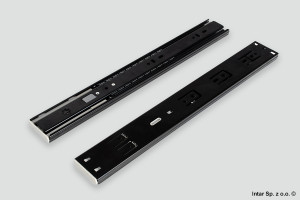 Prowadnica kulkowa H-45 mm SVQ, 06346, L-350 mm, 30 kg, Z systemem miękkiego domyku, Pełen wysuw, Czarny, SEVROLL