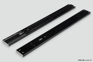 Prowadnica kulkowa H-45 mm SVQ, 06348, L-450 mm, 30 kg, Z systemem miękkiego domyku, Pełen wysuw, Czarny, SEVROLL