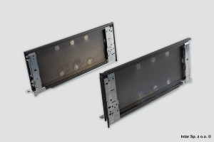 Boki do szuflady LEGRABOX PURE (wewnętrzny), 770C4501S, L-450 mm, Wys. C, R+L, Czarny mat, BLUM