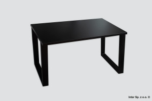 Stół prostokątny na nogach metalowych WH02.2899.01.055 (80x10 725x700 lakier czarny) Blat laminat 190 Czarny PE 25x700x1200 Intar