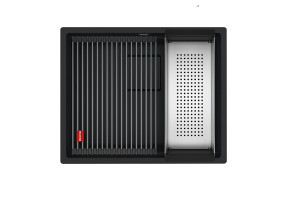 Komora do podbudowy Fragranit KNG 110-52, 125.0721.150, Odpływ 3 1/2", Bez ociekacza, Czarny mat, FRANKE
