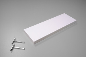 Półka wisząca z ukrytym mocowaniem, 600x200x36 mmx2 szt, Biały, INTAR