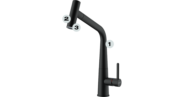 Icon pull-out spray Czarny Mat