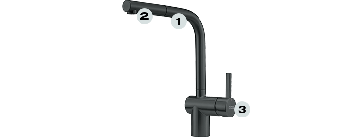 Atlas Neo pull-out Czarna stal szlachetna