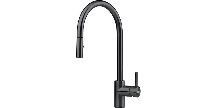 Eos Neo pull-out spray Czarna stal szlachetna