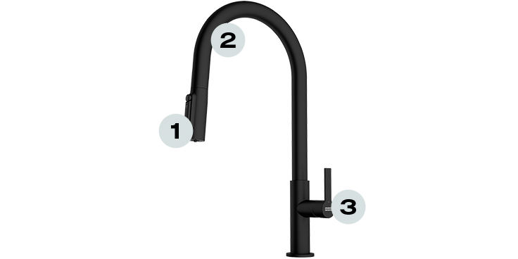 Maris Slim Clear Water J pull-out Czarny mat